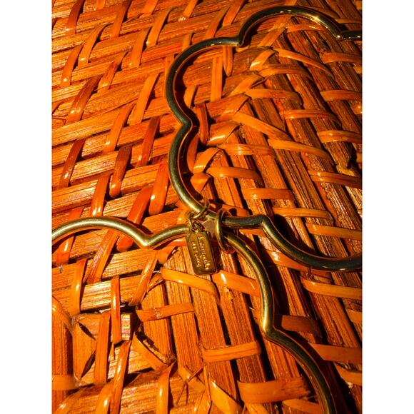 Kate Spade Flower Triple Bangle Linked Bracelet Gold Tone for Stacked Look GUC - Picture 6 of 6